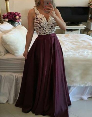 A Line prom dress, burgundy prom dress, prom dress, long prom dress, charming prom gown, BD12634