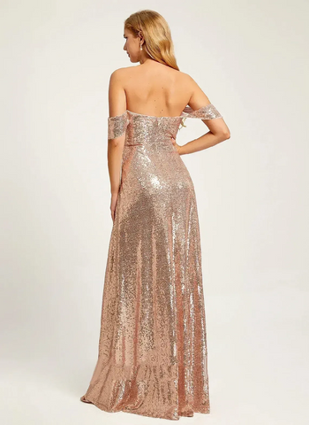 Floor-Length A-Line Sequined Bridesmaid Dresses, PD221101