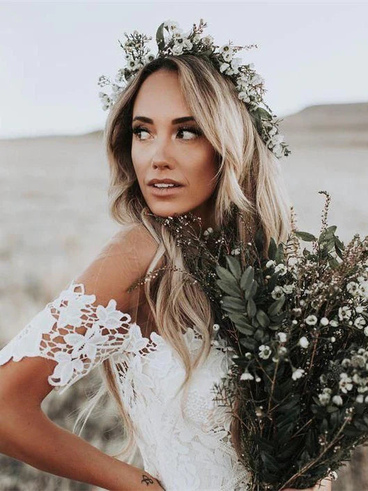 2022 Long Train Off-shoulder Sheath Beach Wedding Dress by JLDressCA 2022 Long Train Off-shoulder Sheath Beach Wedding Dress by JLDressCA