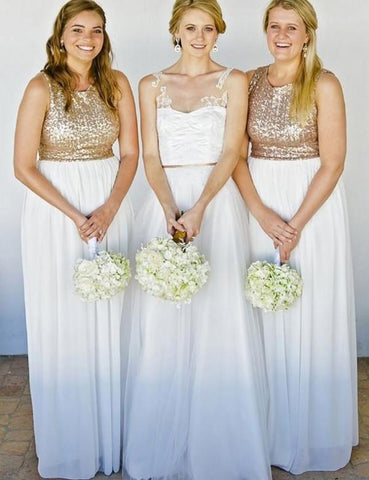 Modern Bridesmaid Dress,Scoop Bridesmaid Dress,A-line Bridesmaid Dress,Chiffon Bridesmaid Dress, Sequins Bridesmaid Dress, PD0020