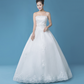 Strapless A-line floor-length simple wedding dress, wedding dress, WD74
