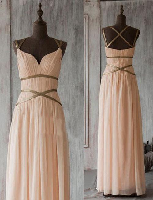 Simple Bridesmaid Dress,Long Bridesmaid Dress,A-line Bridesmaid Dress,Chiffon Bridesmaid Dress, Unique Bridesmaid Dress, PD27