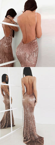 sparkle sexy backless sequin long prom dress, PD5891