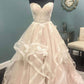 sweetheart A-line ivory long wedding prom dress, PD4491