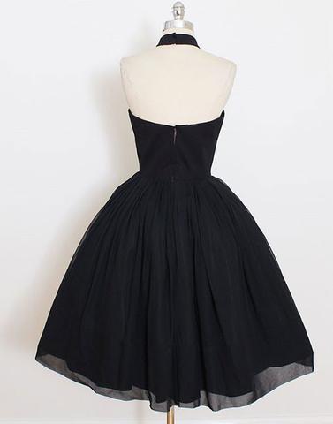black homecoming dress, little black dress, short prom dress, halter homecoming dress, homecoming dress, BD3900