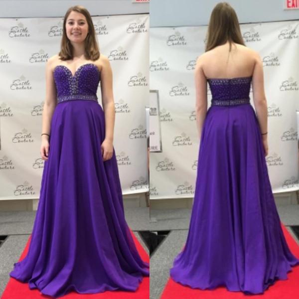 purple prom dress, long prom Dress, sweetheart evening dress, beaded prom dress, junior prom dress, BD355