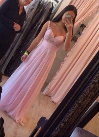 pink prom dress, long prom dress, prom dress, lace prom dress, elegant evening dress, BD132
