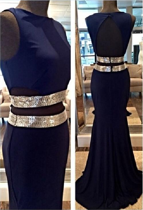 navy prom dress, mermaid prom dress, formal prom dress, long prom dress, charming evening dress, BD138
