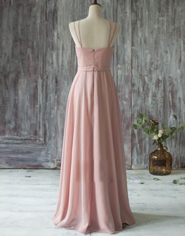 long prom dress, dusty pink prom dress, prom dress, simple prom dress, BD12643