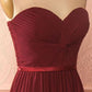 burgundy sweetheart chiffon simple long Bridesmaid Dresses,PD9998