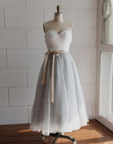 sweetheart tea-length tulle A-line short homecoming dress, HD4549