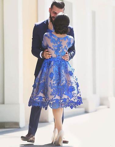 Lace Homecoming Dress Short | Royal Blue Prom Dress - JLDressCA Lace Homecoming Dress Short | Royal Blue Prom Dress - JLDressCA