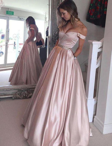 dusty rose prom dress, off shoulder prom dress, long prom dress, A-line prom dress, BD6446