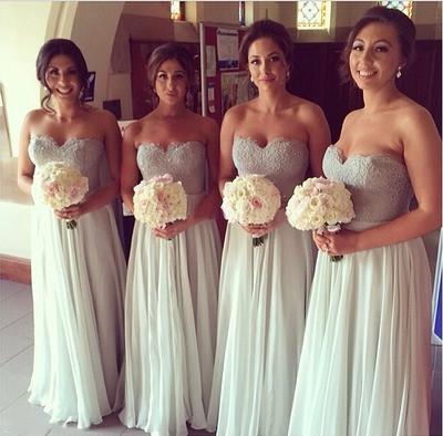 gray Bridesmaid Dress,long Bridesmaid Dress,sleeves Bridesmaid Dress,sweetheart Bridesmaid dress ,PD506
