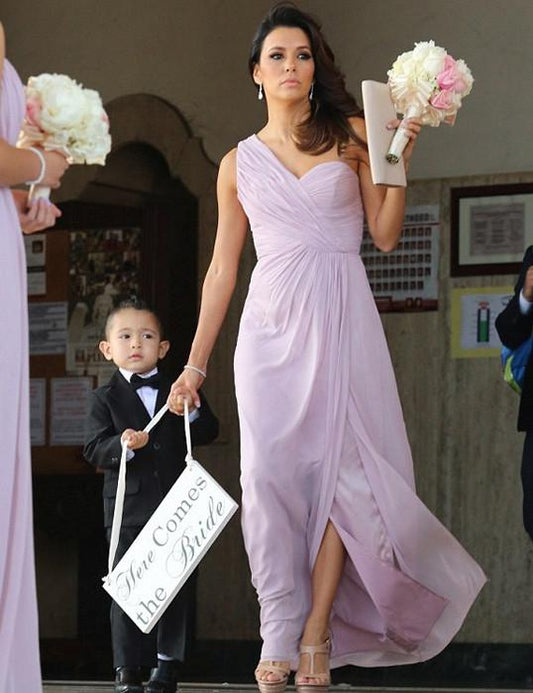 Modern Bridesmaid Dress,One-shoulder Bridesmaid Dress,A-line Bridesmaid Dress,Lavender Bridesmaid Dress,Long Bridesmaid Dress, PD54