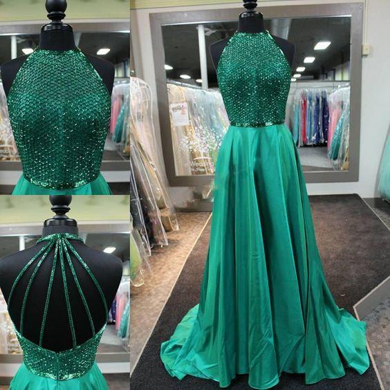 2020 sparkle green formal long prom dress, PD8856