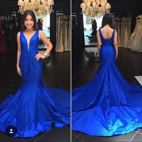 elegant formal royal blue long prom dress, PD65617