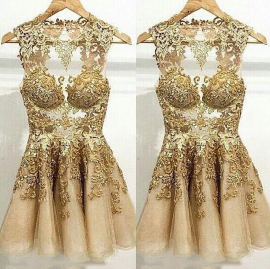 Short Gold Prom Dress