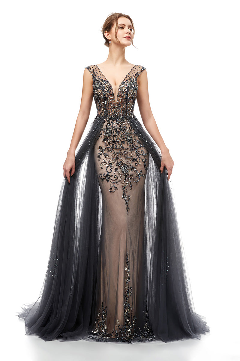 Sequin Beaded V-neck Prom Dresses | Long Mermaid Evening Ball Gown | JLDressCA Sequin Beaded V-neck Prom Dresses | Long Mermaid Evening Ball Gown | JLDressCA
