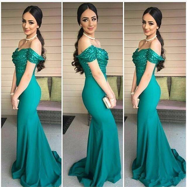 green prom dress, long prom Dress, elegant evening dress, mermaid prom dress, off shoulder evening dress, BD391