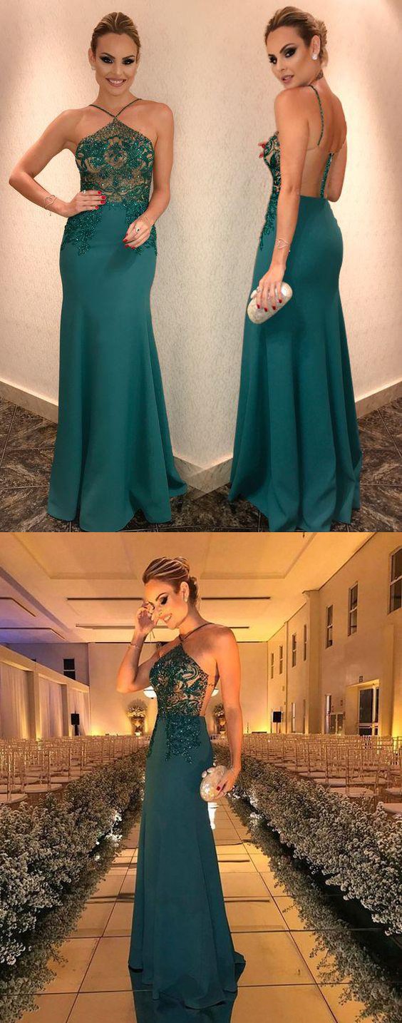 Halter Beaded Evening Dress,Fashion Prom Dress,Sexy Mermaid Prom Dresses