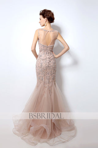 charming formal elegant mermaid beaded long prom dress, LX006