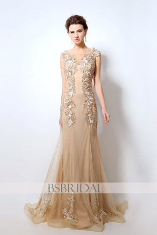 2020 modest formal gold long prom dresses, LX036
