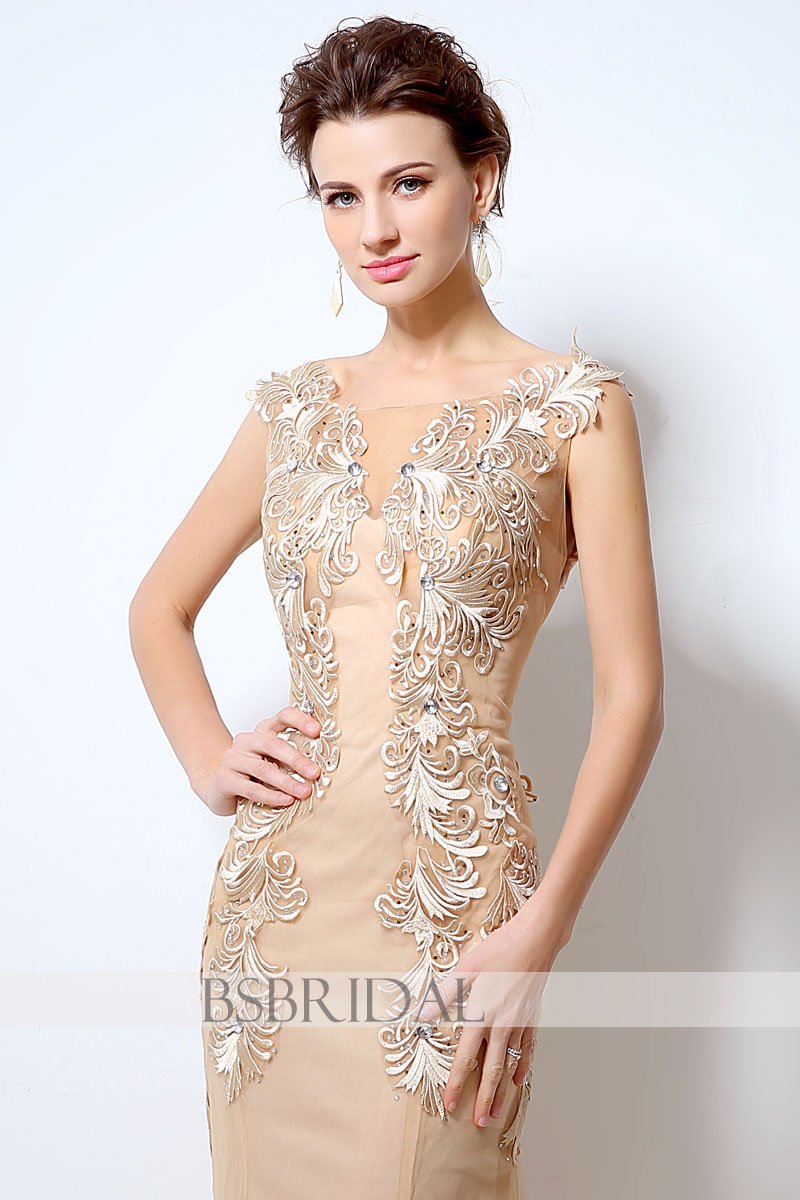2020 modest formal gold long prom dresses, LX036