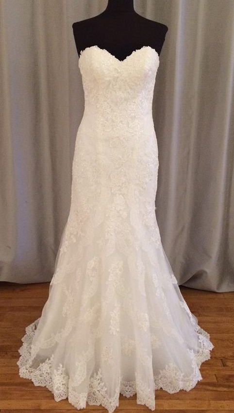 sweetheart mermaid lace simple wedding dress, WD122