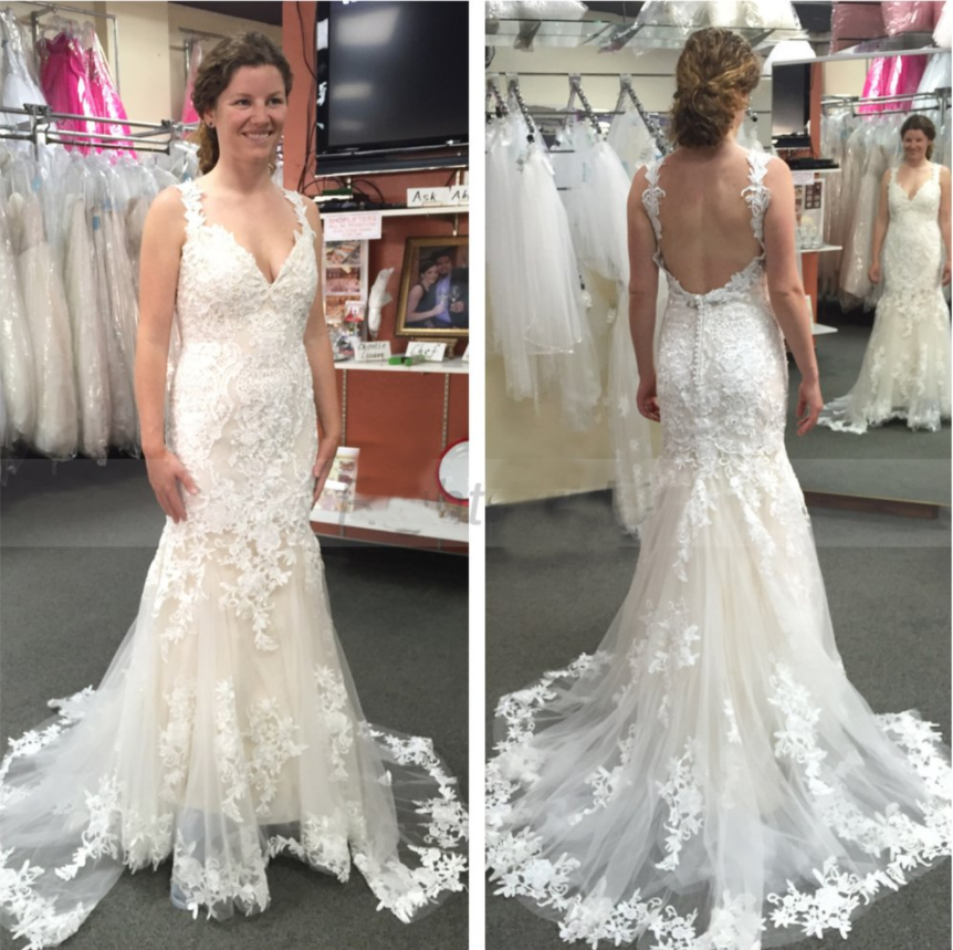 elegant ivory lace mermaid long charming wedding dress, WD100