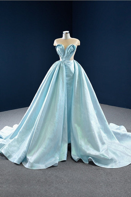 Modest Elegant Prom Dress - Long Cap Sleeve Chiffon Gown, PD23022224