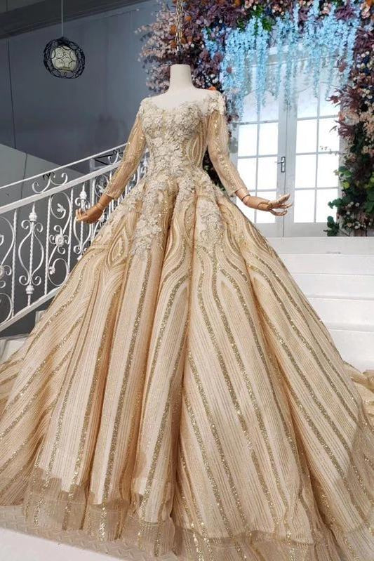 Stunning Long Sleeve Ball Gown - Quinceanera Prom Dress, PD23022236