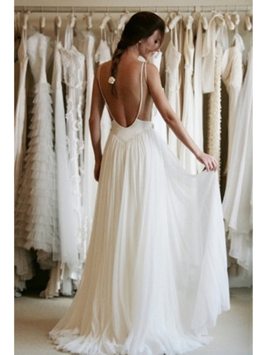 Ivory Backless Lace A-Line Prom Dress, WD23022423