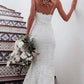 Sleeveless All Over Lace Mermaid Wedding Dress with Spaghetti Straps, WD2303268