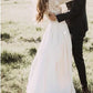 Rustic Ivory Long Sleeve Lace Beach Wedding Dress, WD23041111