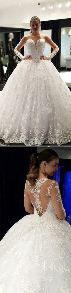 High Neck White Tulle Floor Length Wedding Dress, WD23022683
