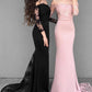 BlackPink Mermaid Long Sleeves Lace Prom Dresses, Lace Mermaid Bridesmaid Dresses, Formal Dresses, BD2303129