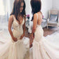 Ivory Tulle Mermaid V-neck Lace Sleeveless Wedding Dress, WD2303156