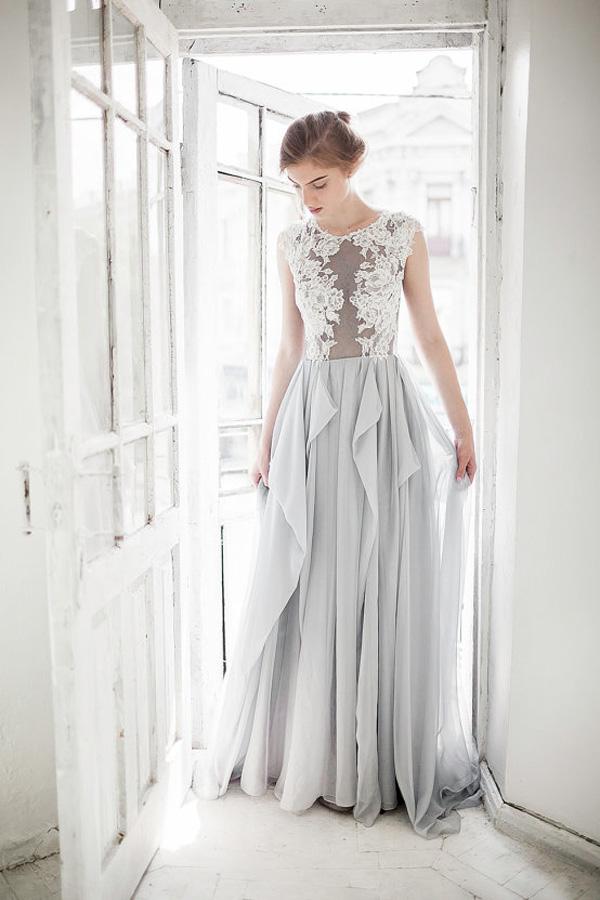 Lace Tulle Boho Wedding Dress, WD2303160