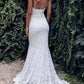 Sleeveless All Over Lace Mermaid Wedding Dress with Spaghetti Straps, WD2303268