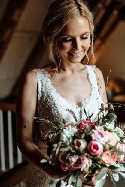 Mermaid Bridal Dress with Covered Button Details, WD2303191