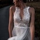 Low V-Back Ivory Tulle Bridal Gown with Lace Bodice, WD2303250