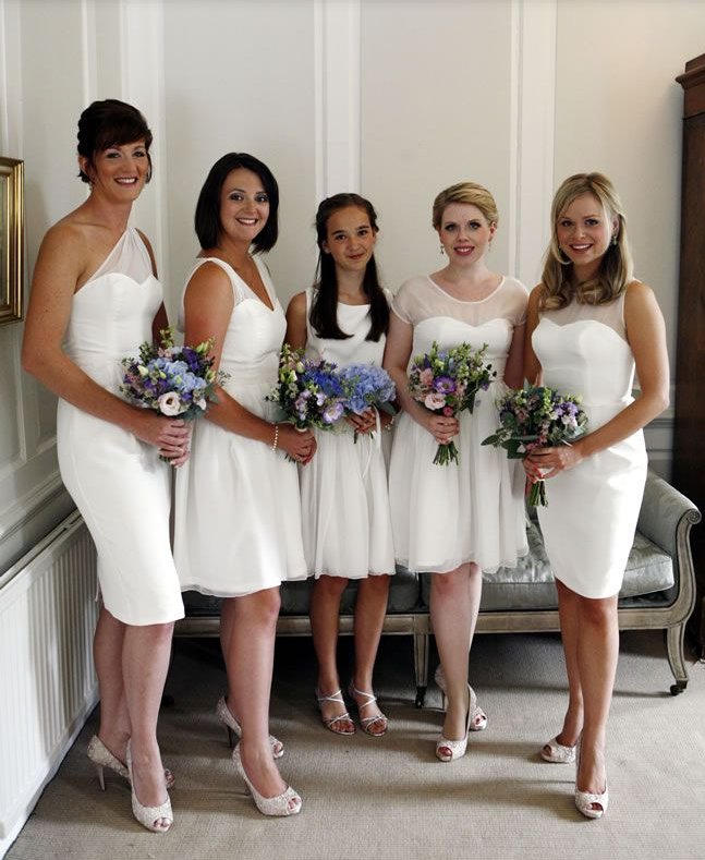 white short mismatched simple bridesmaid dresses, BD877