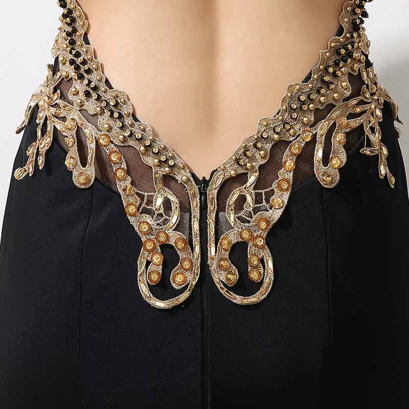 Sexy Beaded Applique Long Prom Dresses | Gold Mermaid Evening Dresses | JLDressCA Sexy Beaded Applique Long Prom Dresses | Gold Mermaid Evening Dresses | JLDressCA