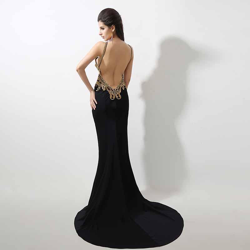 Sexy Beaded Applique Long Prom Dresses | Gold Mermaid Evening Dresses | JLDressCA Sexy Beaded Applique Long Prom Dresses | Gold Mermaid Evening Dresses | JLDressCA