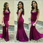 formal beaded mermaid grape side slit long evening dress, BD6446
