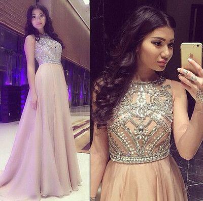 beaded prom dress, long prom dress, o neck prom gown, charming prom dress, evening dress, BD61