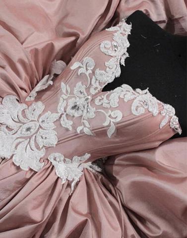 Elegant Strapless Dusty Pink Ball Gown Long Prom Dress | JLDressCA Elegant Strapless Dusty Pink Ball Gown Long Prom Dress | JLDressCA