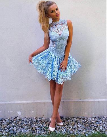 lace scoop short junior charming homecoming dress, BD3890