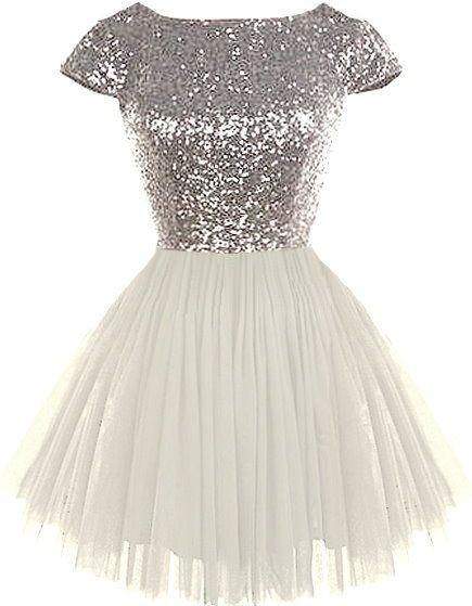 sequin short sleeves A-line cute short junior sparkle homecoming dress, BD3891